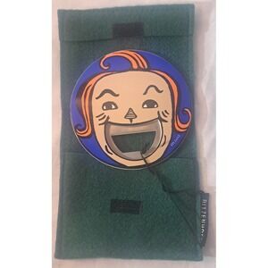 Vintage German Ritzenhoff Double-Sided Face Bottle Opener w/ Felt Sleeve NEW